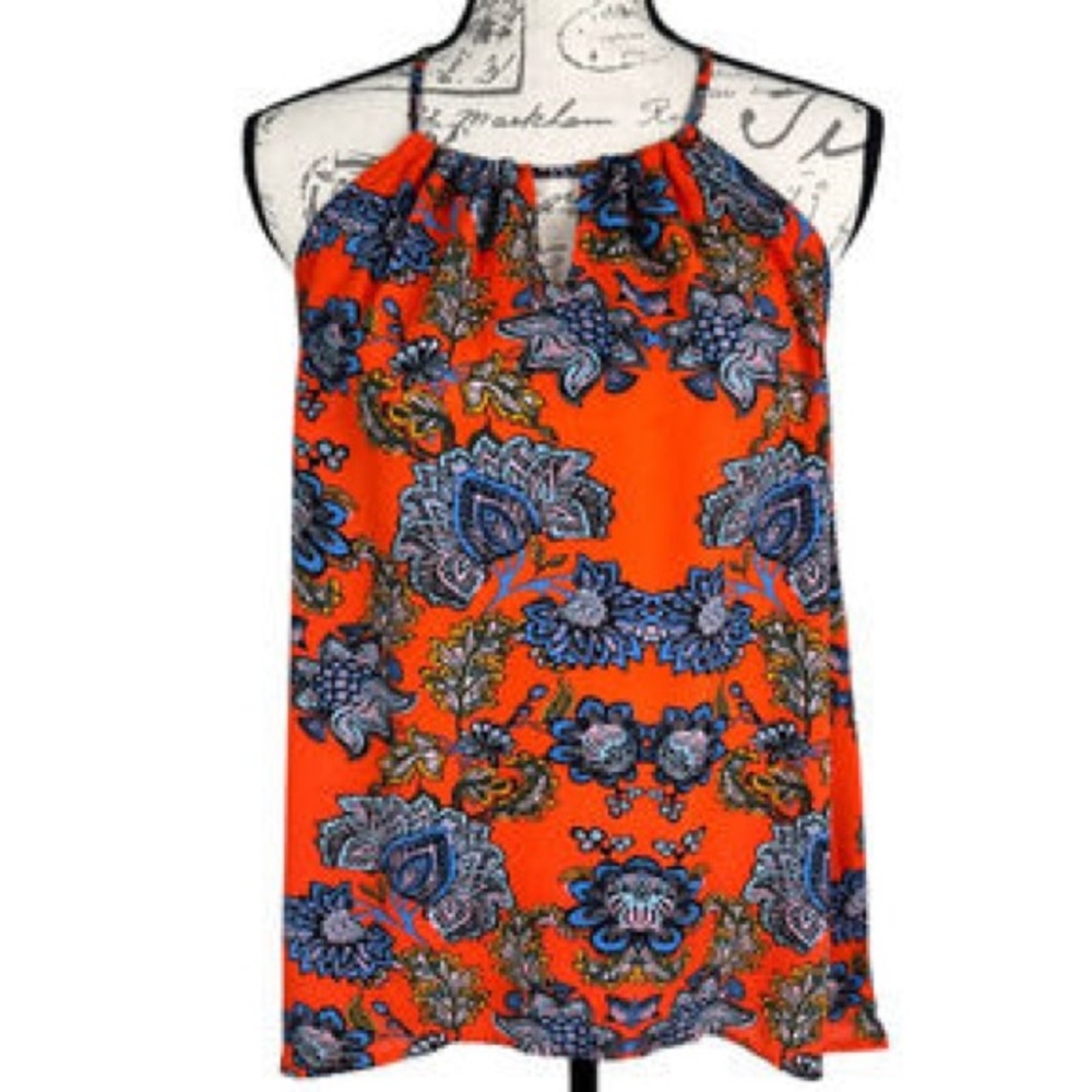 Creative Concepts Orange Paisley Sleeveless Top size XL